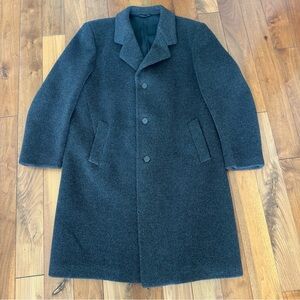 Vintage 80s CROMBIE Scotland Pure Wool Men's Classic Gray Overcoat